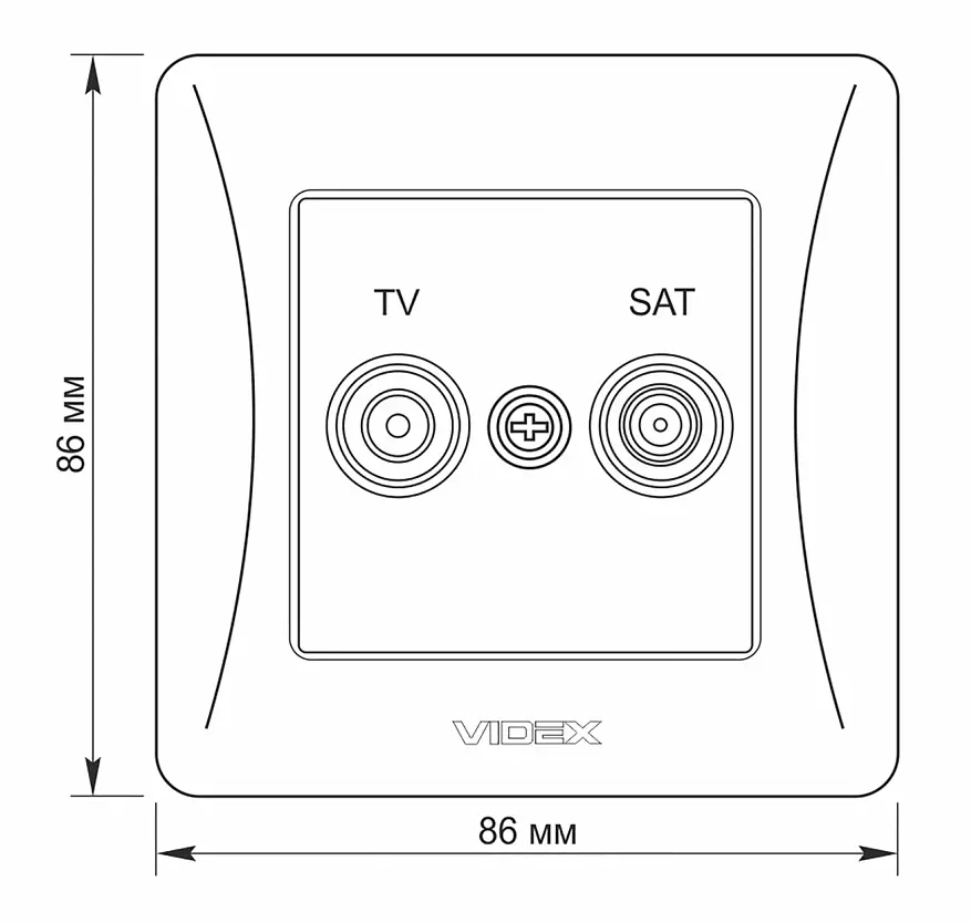 Розетка Videx Binera TV+SAT кінцева чорний графіт (VF-BNSK2TVSATE-BG) - фото 5
