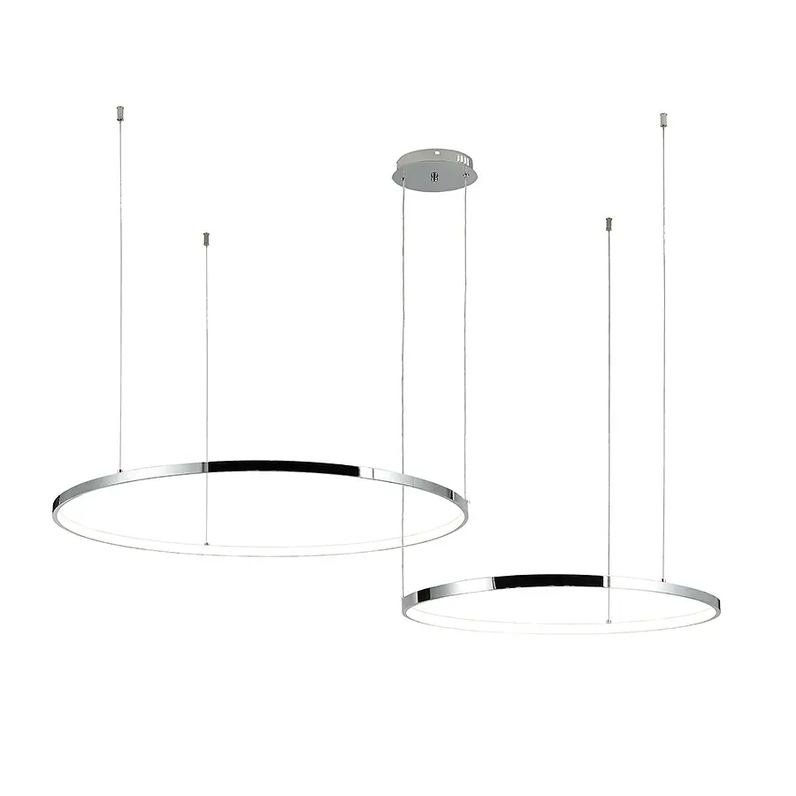 Люстра стельова LED Levistella 7529832-2B CHROME LED (800+1000), 130W, діаметр 800/1000 мм, хром, сучасний стиль з пультом, три - фото 2