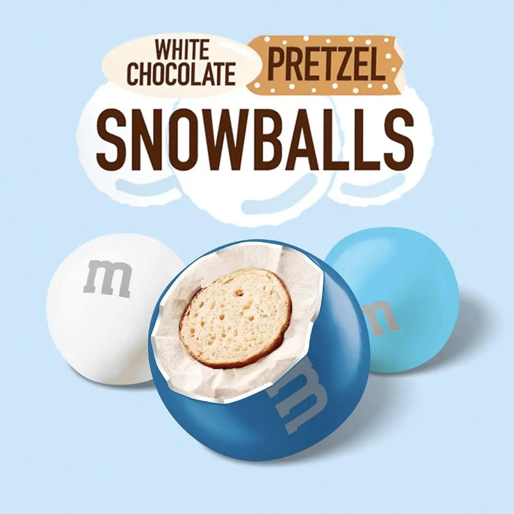 Драже M&M’S Snowballs White Chocolate Pretzel 32.3g - фото 2