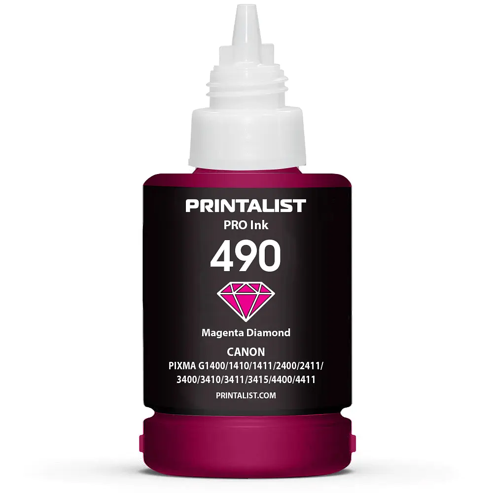 Чорнило PRINTALIST GI-490 для Canon G1400/G2400/G3400 140г Magenta водорозчинне (PL490M) - фото 3
