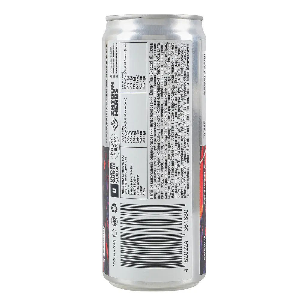 Напій безалкогольний Underwood Brewery Energy Tea газований натуральний 0.33 л - фото 3