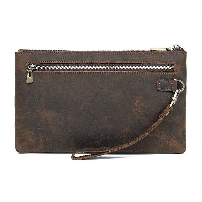 Барсетка чоловіча в шкурі Crazy horse 14954 Vintage коричневий - фото 4