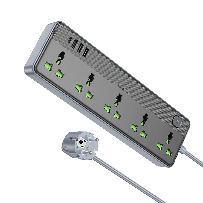 Мережевий подовжувач Borofone BAC4A Lord 5 position socket(1C3A)(EU) чорний - фото 2