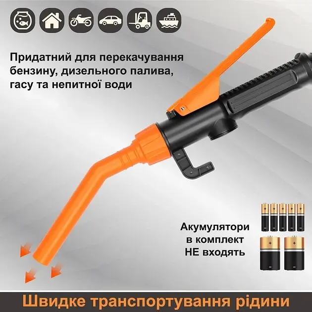 Ручний насос - помпа для перекачування палива та рідин  Good Idea  швидкість сягає 7–9 літрів за хвилину Чорний (215423Y) - фото 5