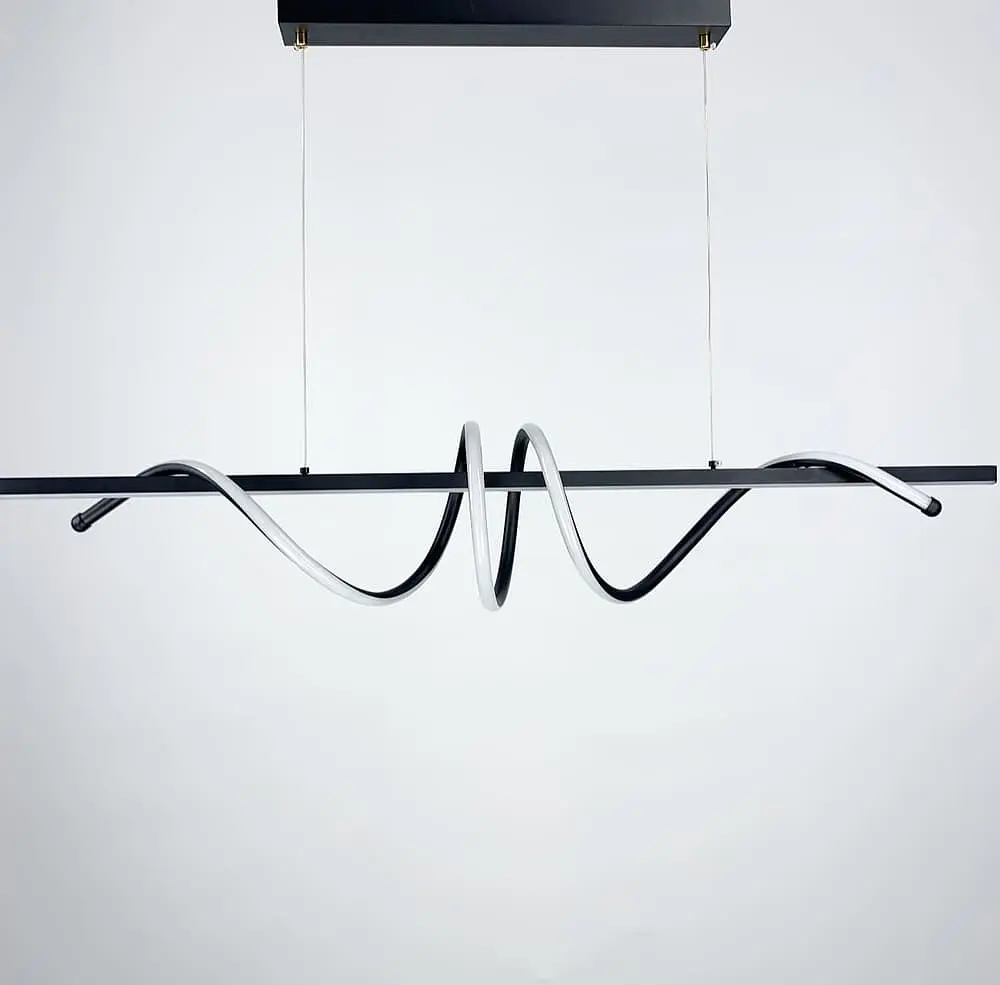 Скандинавская LED люстра в черном корпусе 100х19 см Line F | Ст. H24L-1000 BK - фото 2