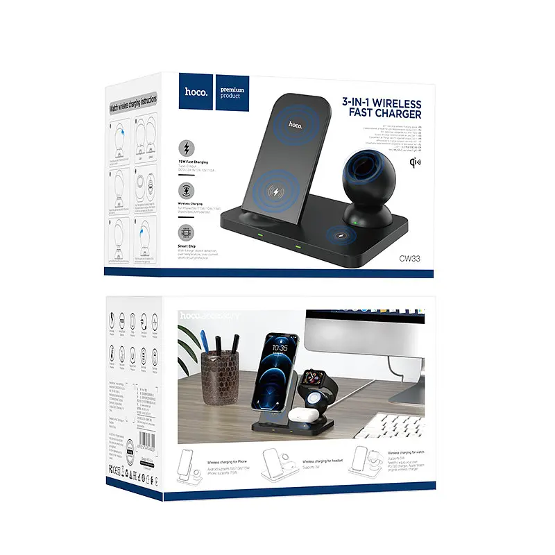 БЗП Hoco CW33 Ultra Charge 3in1 Чорний - фото 7