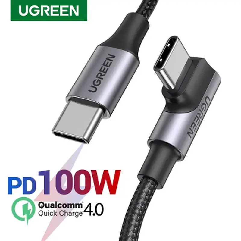 Дата кабель USB-C 2.0 to USB-C 1.0m 90° corner US334 black Ugreen (70643) - фото 8