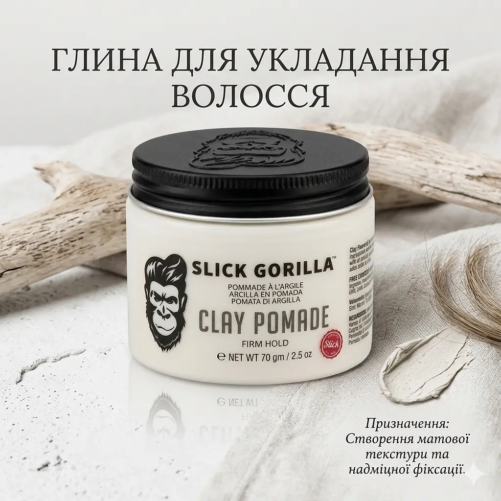Помада для волосся матова глиняна Slick Gorilla 70 г (SG03) - фото 2