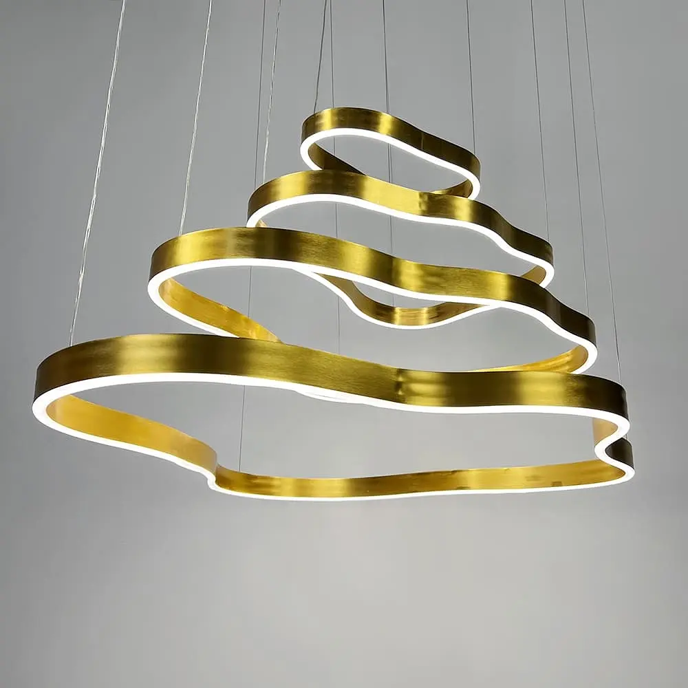 Впечатляющая золотая люстра на 4 яруса 100+83+63+43 см | Ст. PCL003-100*80*60*40 PGD Line F - фото 4