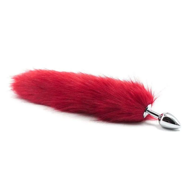 Анальна пробка з хвостом Toyz4lovers Long Fox Tail, 40 см (червоний) - фото 2