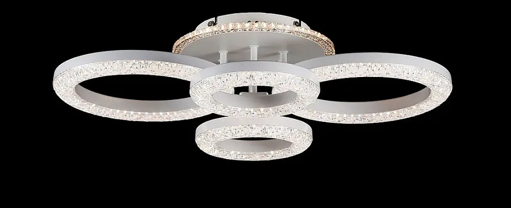 Люстра стельова LED Splendid Ray L2722/2+2, 4 лампи, білий, сучасний стиль, з пультом, димер, 15 см висота, 57 см діаметр - фото 5
