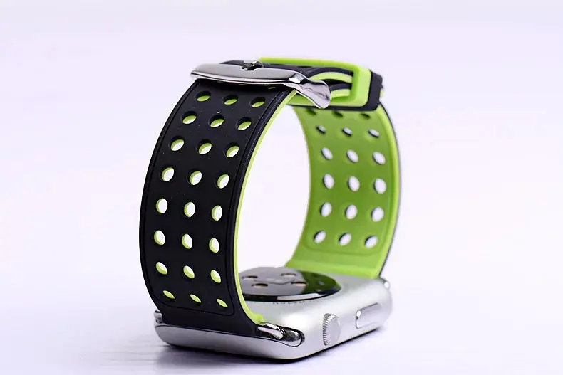 Подвійний ремінець з перфорацією Primo для Apple Watch 38 мм, 40 мм, 41 мм Black Green - фото 3