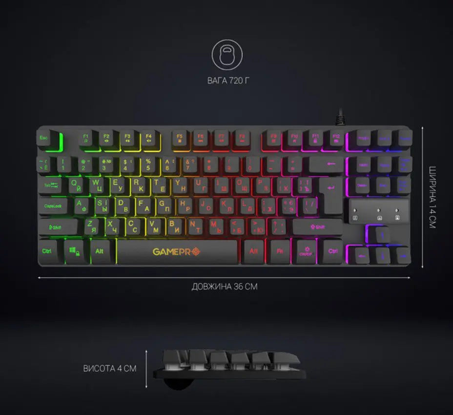 Игровая клавиатура GamePro GPGK-537 Nitro USB RGB Black - фото 7