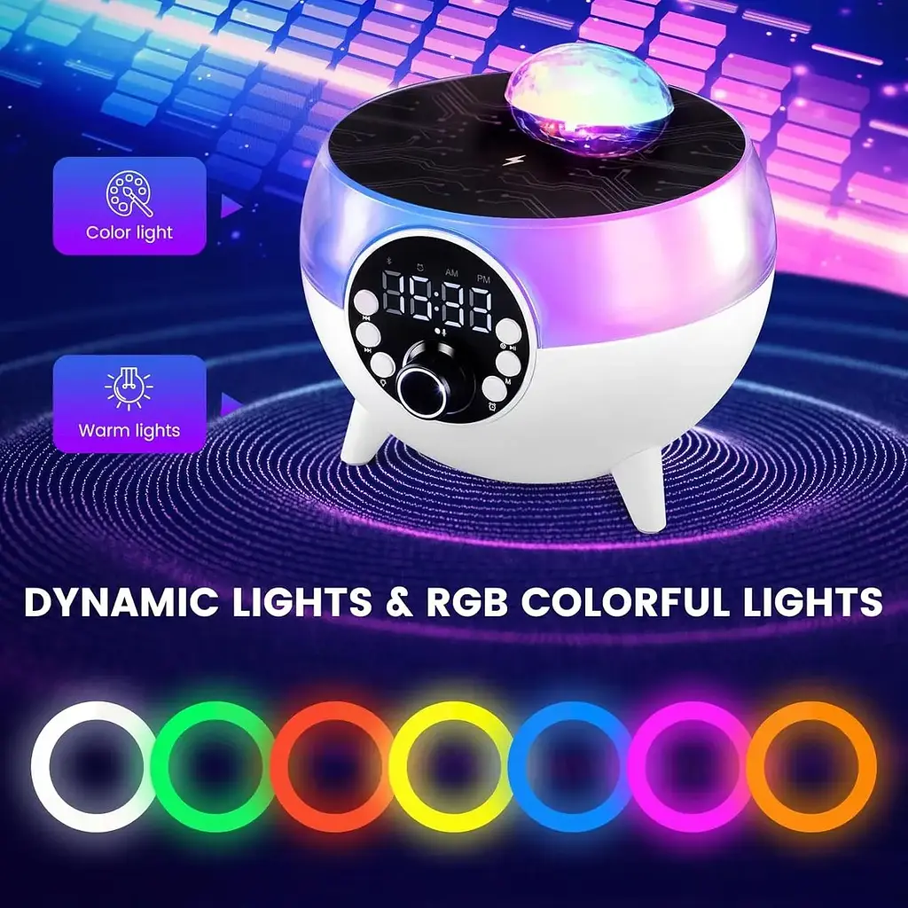 Портативна Bluetooth колонка з RGB-підсвічуванням, бездротова колонка з диско-кулею на ніжках BLTH-0322 - фото 2