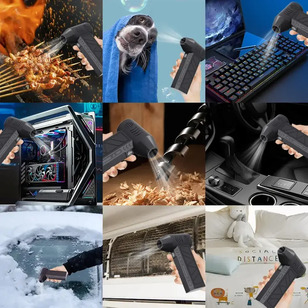 Міні турбовентилятор 5000 мА·год, від USB, ZY7400-SE / PRO / Акумуляторна повітродувка / Портативний турбофен - фото 8