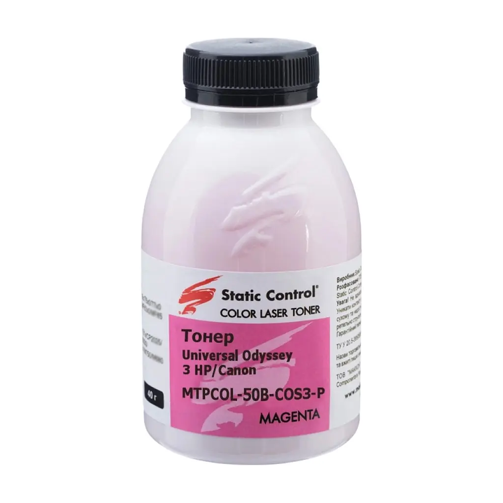 Тонер HP/Canon MPTCOL OS3 40г magenta (фасовка) Static Control (MPTCOL-40B-MAOS3-P)