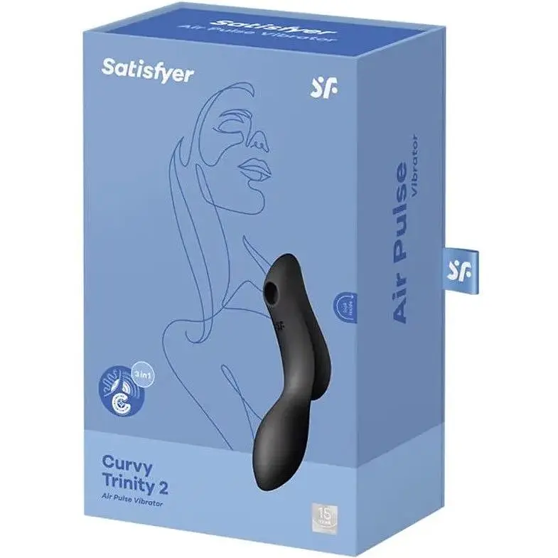 Вакуумный стимулятор с вибрацией Satisfyer Curvy Trinity 2 Black - фото 3