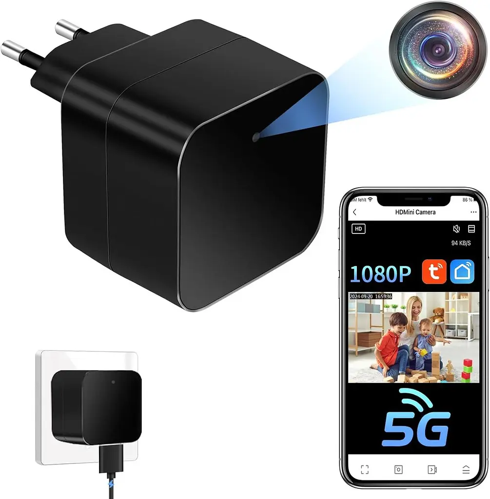 Міні WiFi камера-зарядка 1080P з датчиком руху та керуванням TuyaSmart