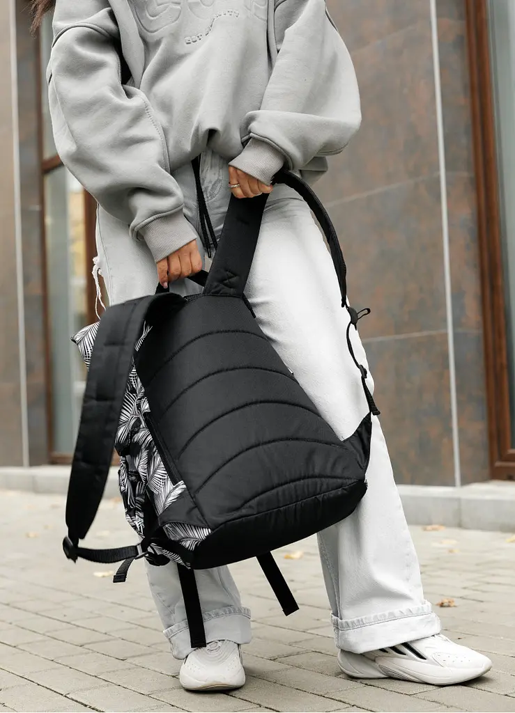 Жіночий рюкзак Sambag RollTop KZN чорний PALM 24300720 - фото 8