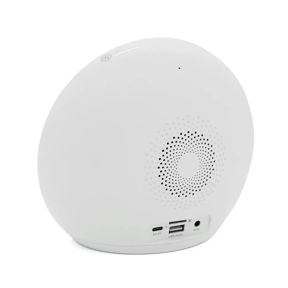 Колонка Kisonli Q6B Bluetooth 5.0, 1х5W, 3600mAh, USB/TF/FM/BT/LED/Clock/RGB Light, DC: 5V/1A, BOX, Silver, Q30 - фото 3