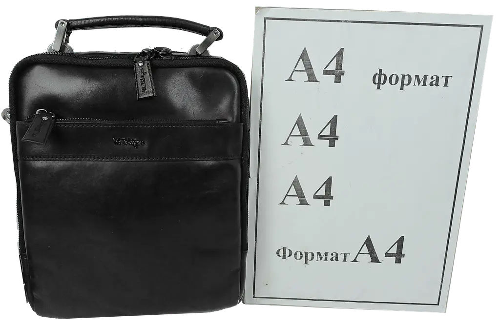 Мужская кожаная сумка, барсетка черная Mykhail Ikhtyar sum0028763 - фото 8