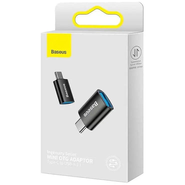 Переходник Baseus Ingenuity Series Mini OTG Adaptor Type-C to USB-A 3.1 Black (ZJJQ000001) - фото 3