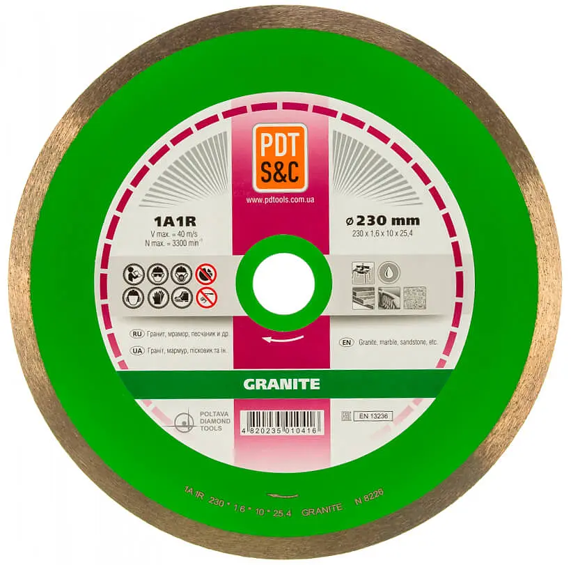 Алмазний диск по граніту PDT Granite 1A1R 230х1,6х10х25,4 мм