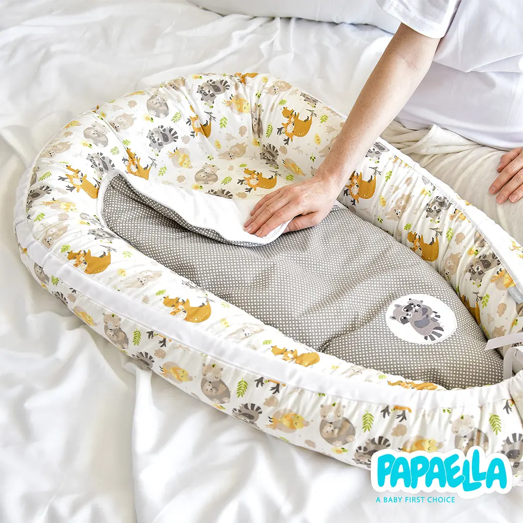 Кокон-позиціонер для новонароджених Papaella Обіймашки 88 x 60 x 12 см сірий (8-31558) - фото 7