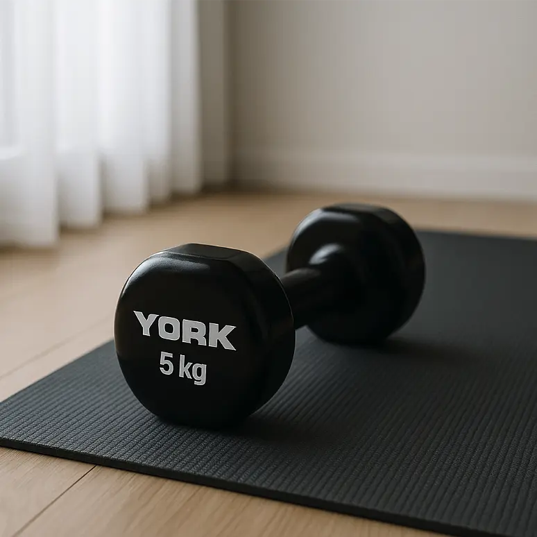 Гантелі для фітнесу вінілові круглі York Fitness 2х5кг чорний - фото 3