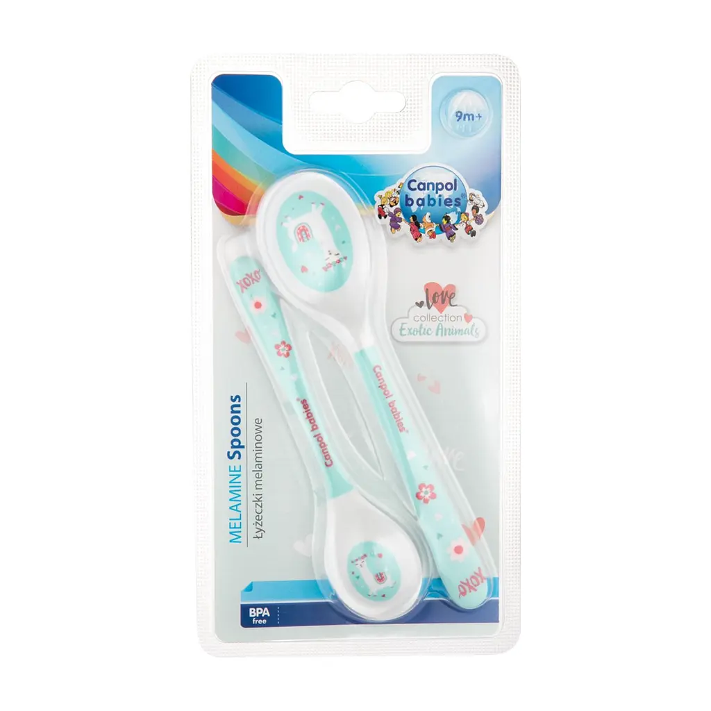 Набір дитячих ложечок Canpol babies Exotic Animals з меламіну 2 шт. бірюзовий (4/530_tur) - фото 2