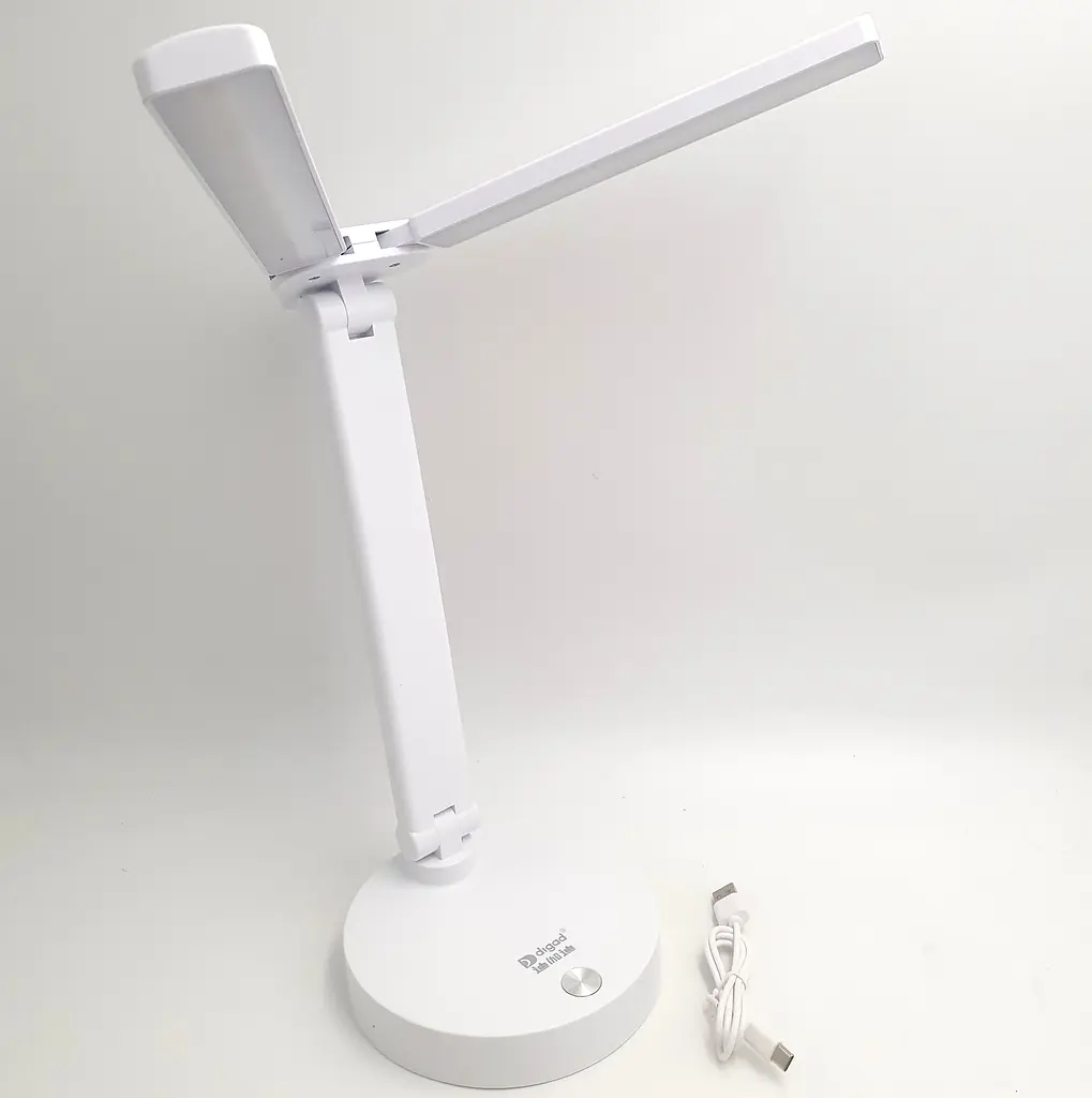 Настільна LED-лампа з 2 рухомими плафонами 30 см сенсорна світлодіодна 5 W акумуляторна (знімні 2 × 18650 6000 mAh) 3000–6000 K Digad 1960 - фото 2