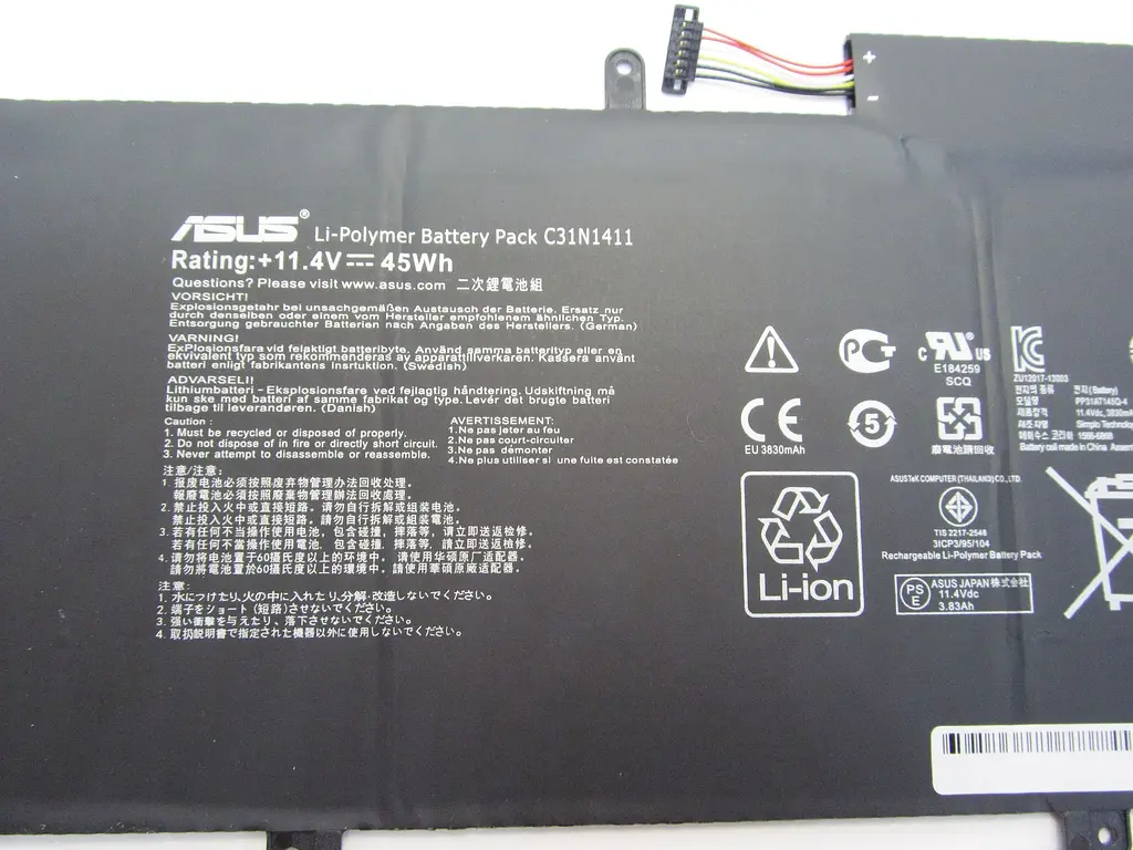 Акумулятор для ноутбука Asus UX305FA C31N1411, 3830 mAh (45Wh), 6cell, 11.4V, Li-ion, чорний - фото 3