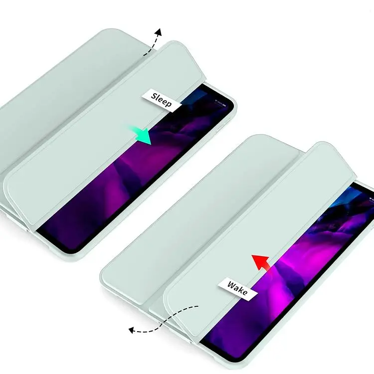 Чехол-книжка BeCover Tri Fold Soft TPU Silicone для Apple iPad Pro 12.9 2020/2021/2022 Light Green (711738) - фото 4