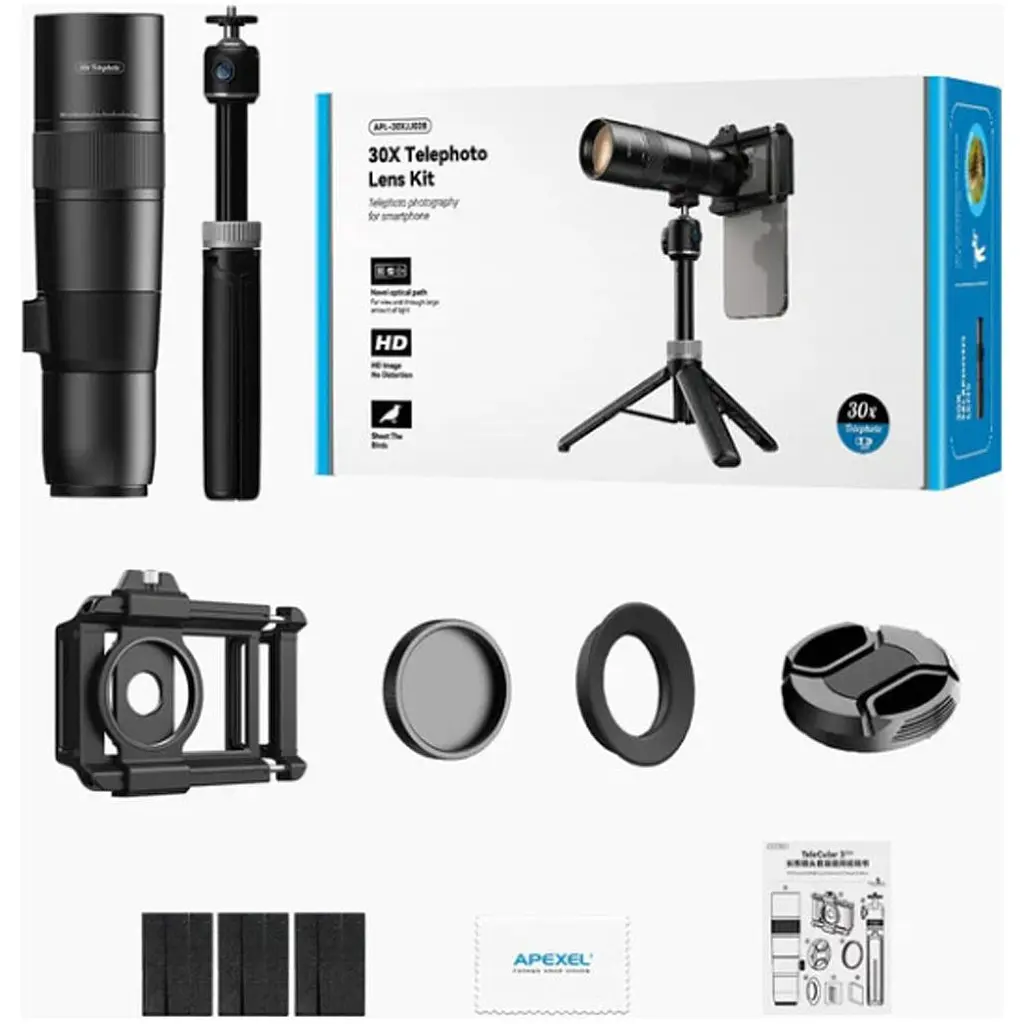 Телефото об'єктив для смартфона Apexel APL-T30XJJ028 зі штативом TeleCular 3 [134484] - фото 6