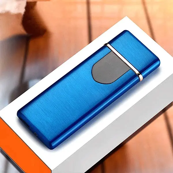 Зажигалка электронная GRAND USB спиральная аккумуляторная зарядка от microUSB синяя - фото 9