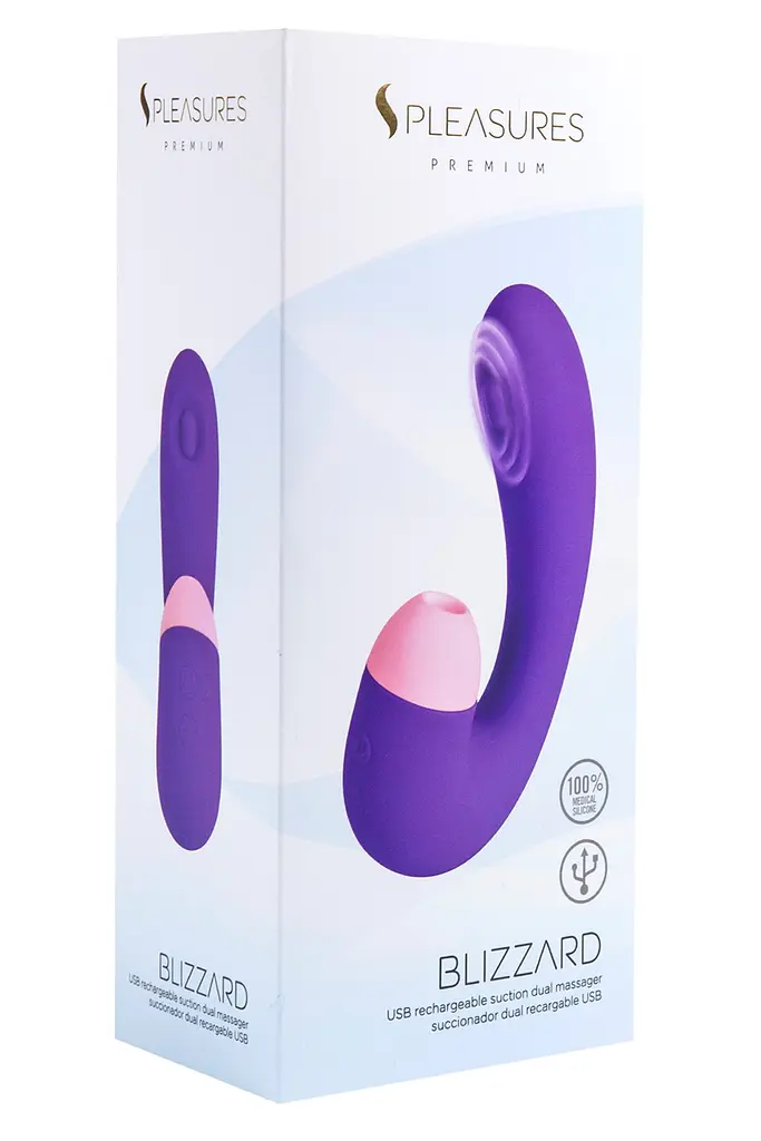Вакуумный стимулятор клитора с вибрацией Pleasures Premium Blizzard фиолетовый - фото 6