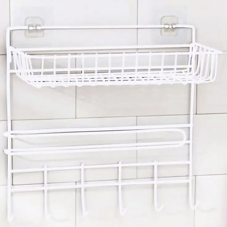 Полиця навісна двоярусна Stenson 30х14х29 см біла (25542) - фото 2