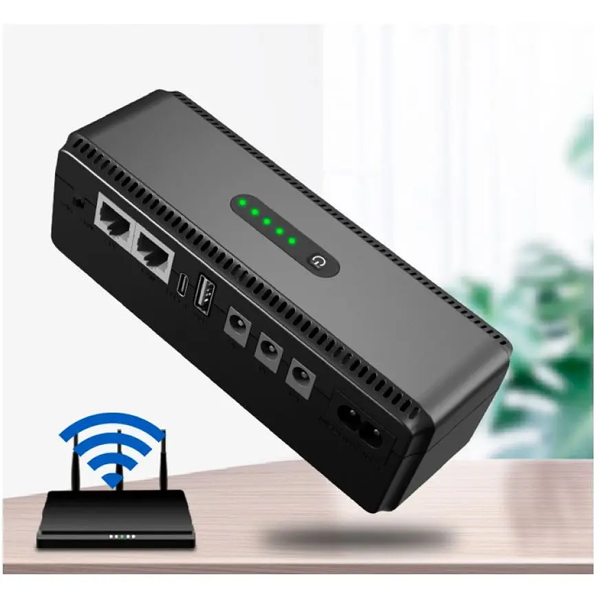 ИБП UPS для роутера, терминала DC1018P 12V/ 9V/ 5V 10400 mAh 18W черный (Дизайн 3, компактный) - фото 4