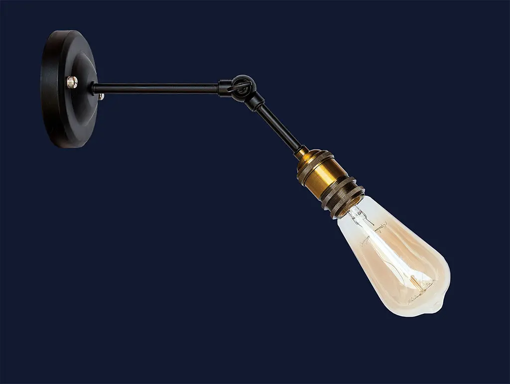 Бра настенное Levistella 752WH1402-1 E27 60W черный металл с золотым патроном для дома и зала - фото 2