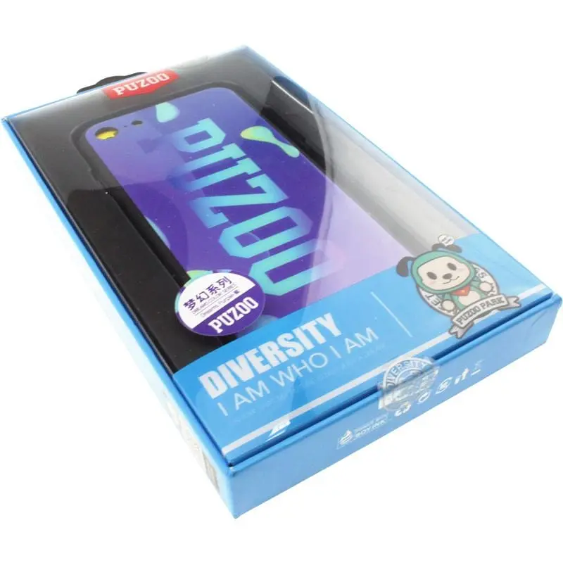 Чохол-накладка PUZOO Glass Printing with TPU Visions iPhone 7/8/SE 2020 Purple - фото 2