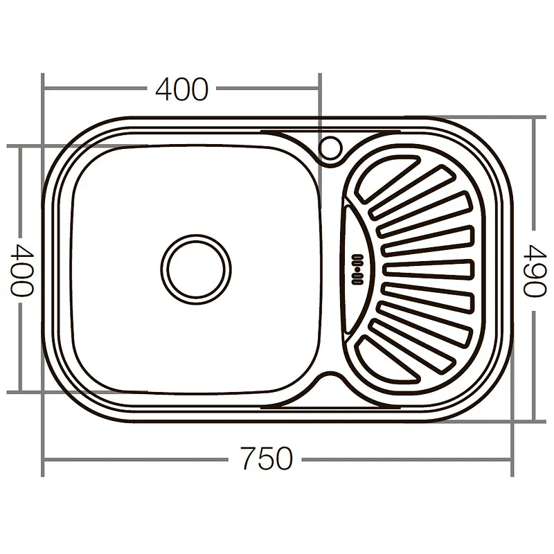 Мийка кухонна ZERIX Z7549-08-180D decor (ZX1607) - фото 2