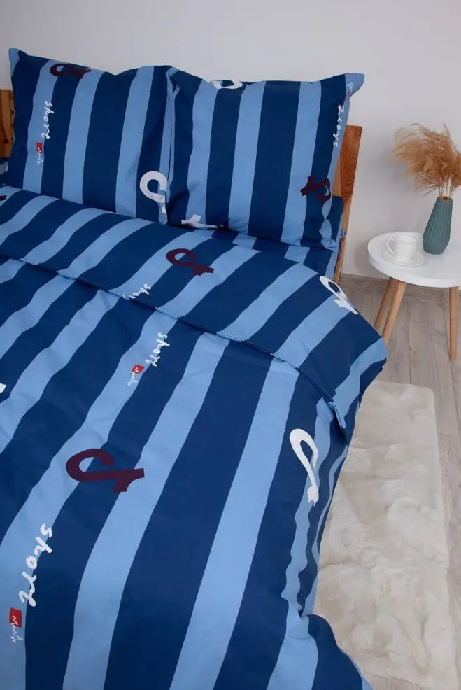 Постільна білизна двоспальне ТЕП Soft dreams Line Blue 2-03858-26457 180х215 см блакитне - фото 4