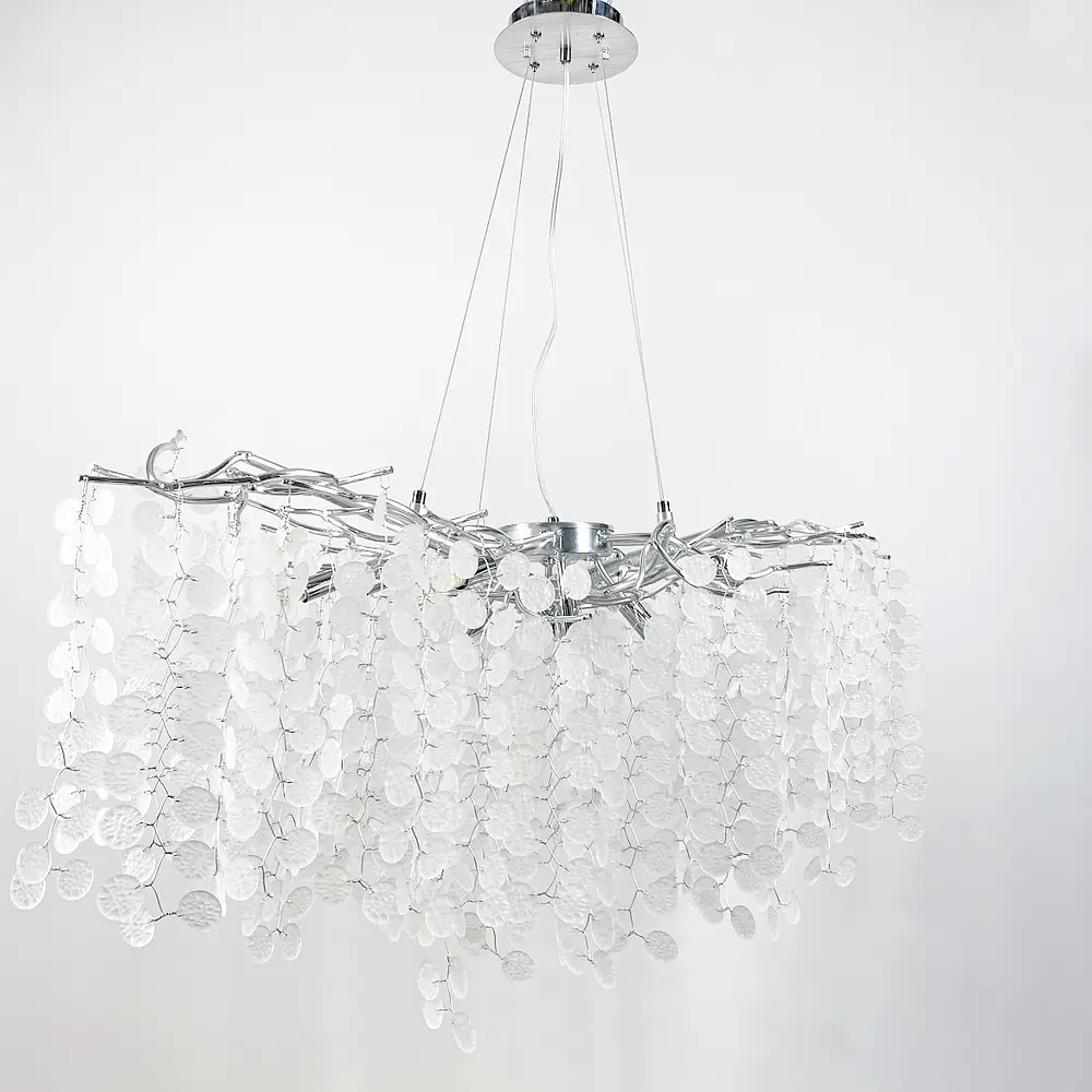 Підвісна люстра в хромі у видовженому корпусі Line.F Довжина 120 см - фото 5