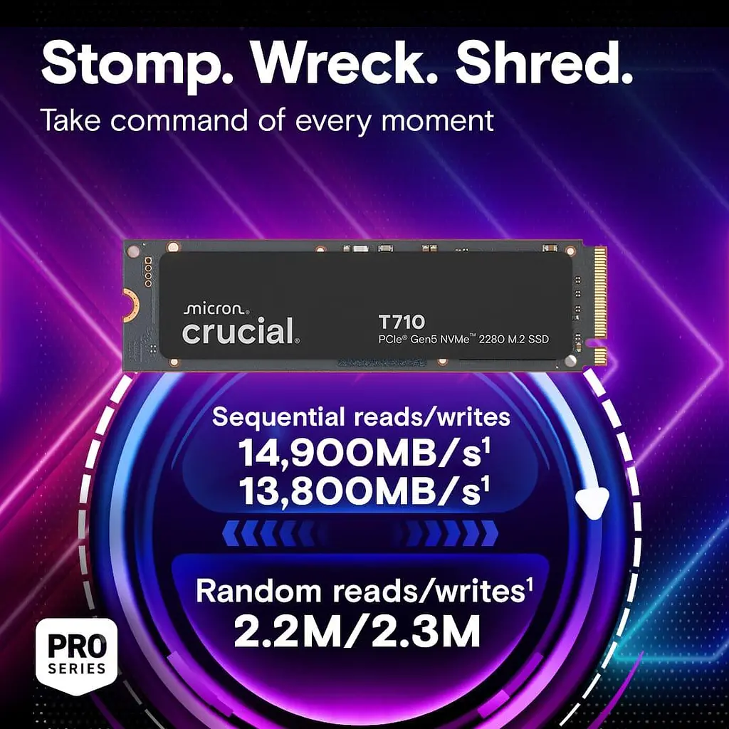Накопичувач SSD Crucial m.2 NVMe 2TB T710 PCIe 5.0 (CT2000T710SSD8) - фото 6