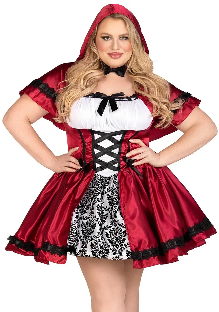 Еротичний костюм Червоної шапочки Leg Avenue Gothic Red Riding Hood 1X–2X, сукня, накидка - фото 7