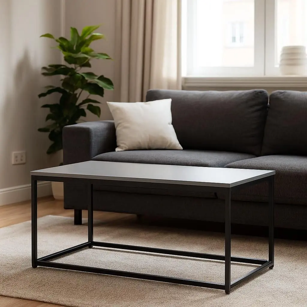 Стол журнальный лофт Orange-Line ОП-192 600х1100х450 мм Черный/Серая мышка - фото 2