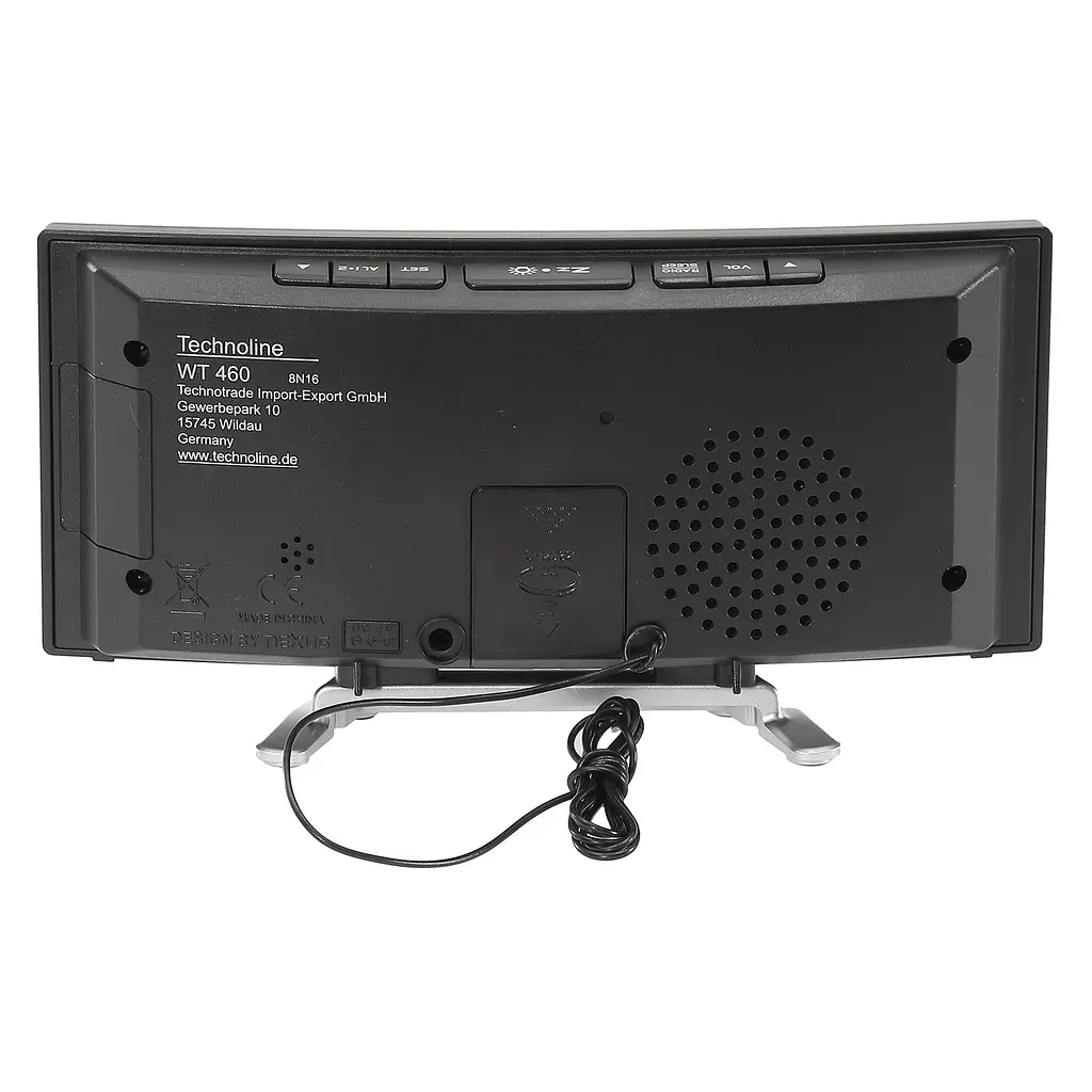 Годинник настільний з радіо Technoline WT460 Blue LED Black/Silver (WT460 blaue LED), Чорний - фото 5