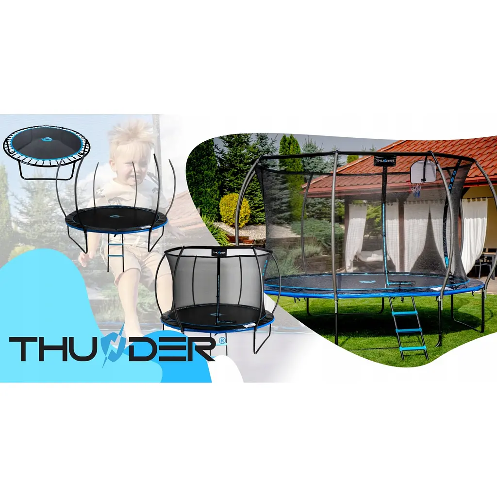 Батут із внутрішньою сіткою THUNDER Inside Ultra 14FT 435 см Black/Blue - фото 4