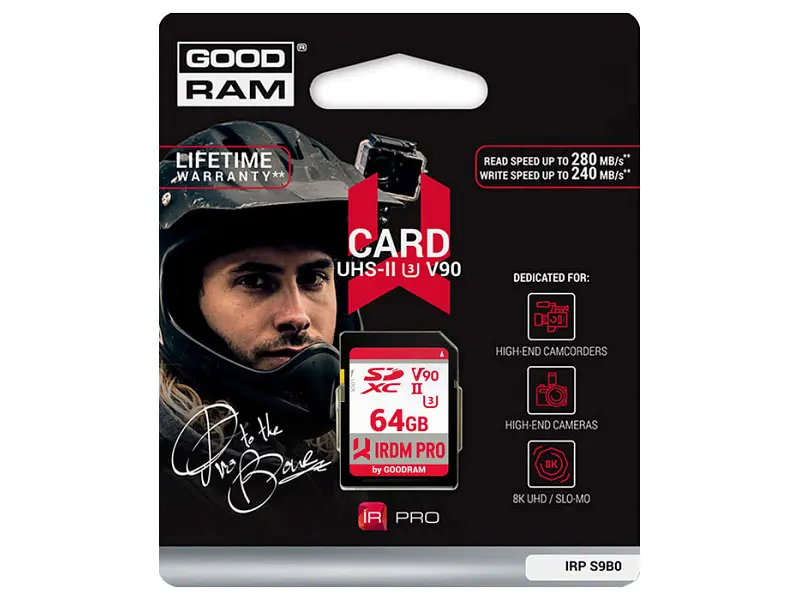 Карта памяти GOODRAM IRDM PRO SDXC UHS-II U3 ​​64 GB (IRP-S9B0-0640R11) - фото 2