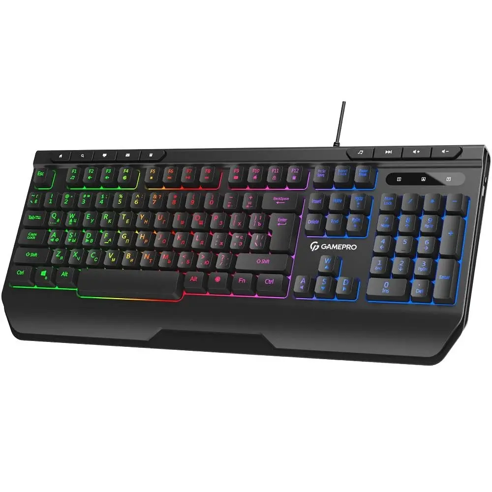 Клавіатура GamePro GK550, Black, USB, мембранна, LED-підсвічування, 104 кнопки, 1.5 м, UK/EN - фото 2